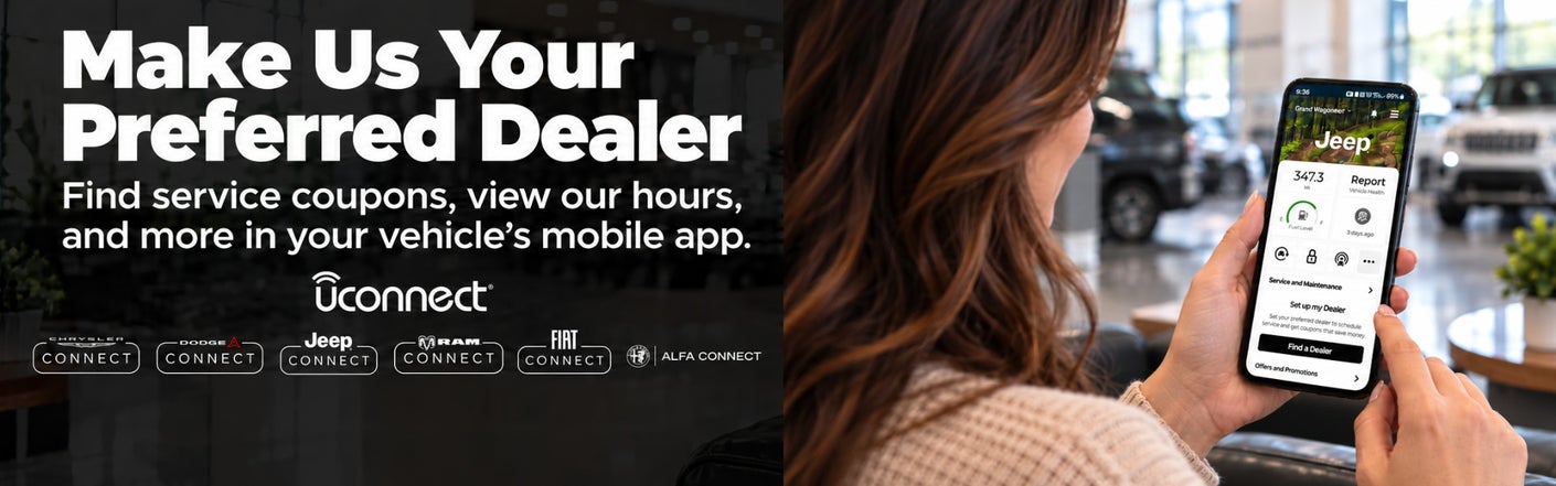 uconnect® make us your preferred dealer | Four Stars Dodge Chrysler Jeep Ram in Henrietta TX