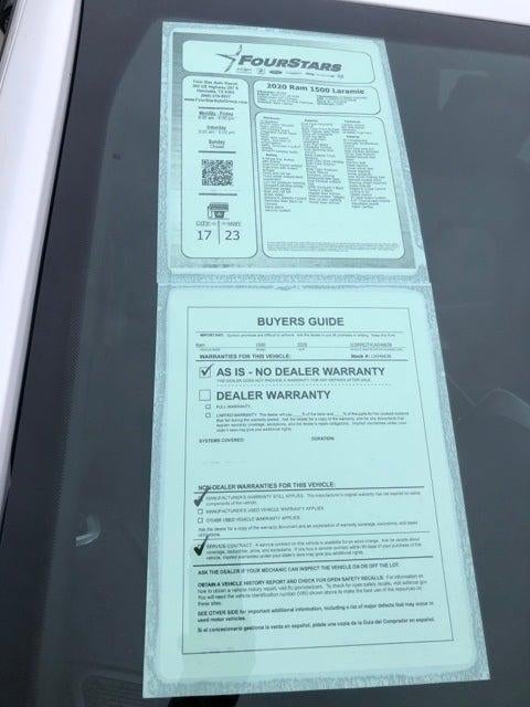 2020 RAM 1500 Laramie Crew Cab 4x2 5'7' Box